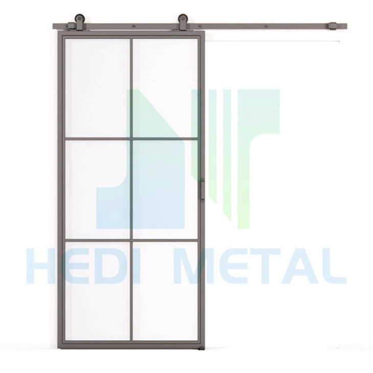 Metal And Glass Sliding Barn Door